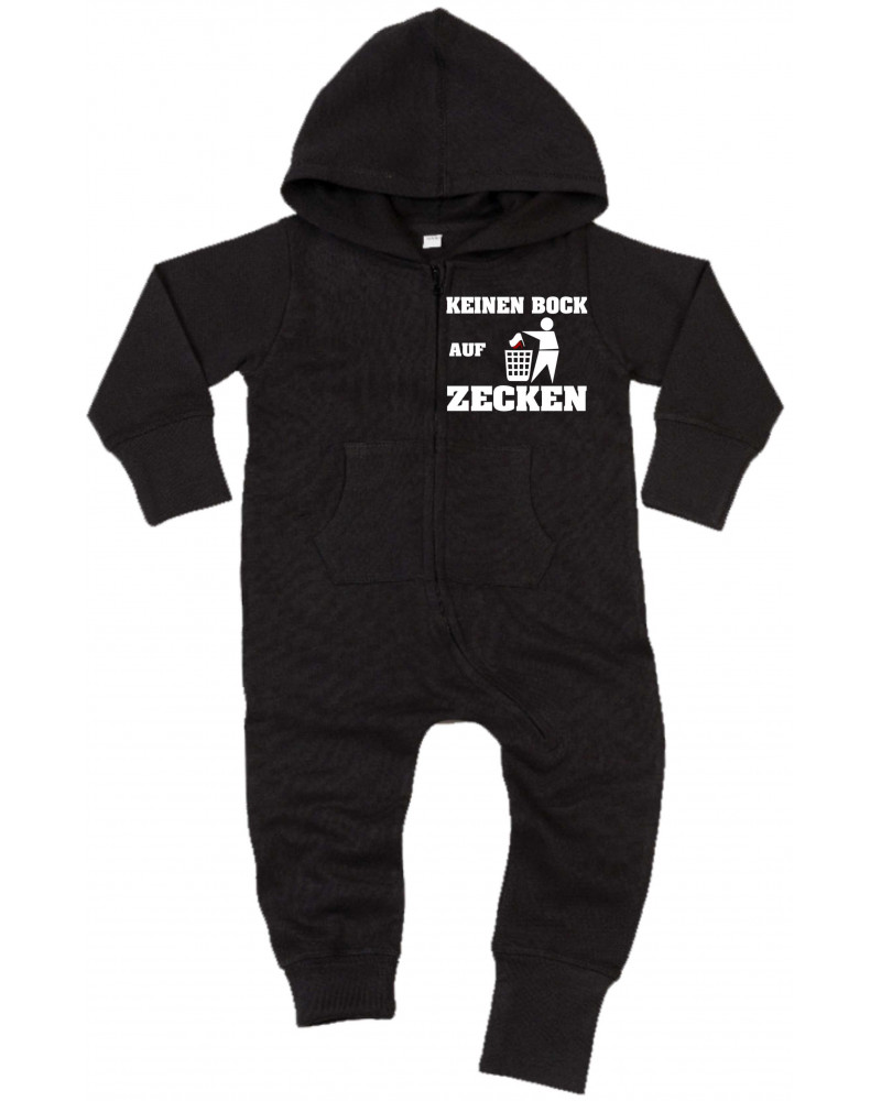 Bestickter Baby Strampler (Keinen Bock auf Zecken)