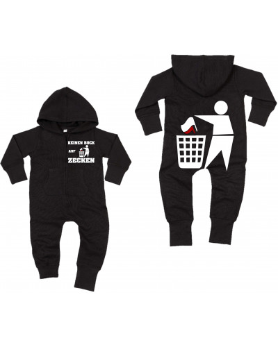 Bestickter Baby Strampler (Keinen Bock auf Zecken)