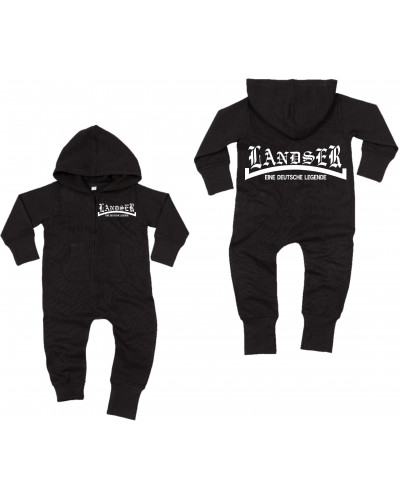 Bestickter Baby Strampler (Landser, weiß)