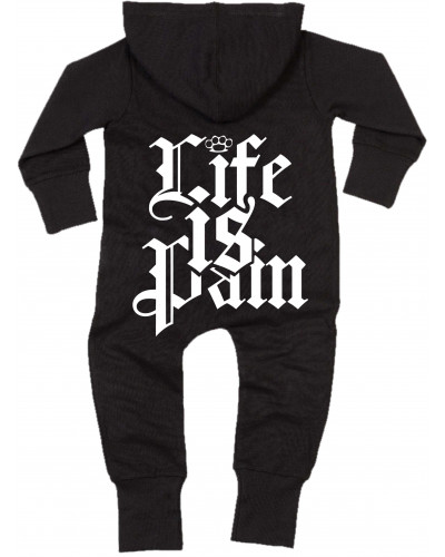 Bestickter Baby Strampler (Life is Pain)