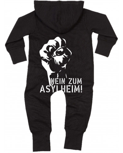 Bestickter Baby Strampler (Nein zum Asylheim)