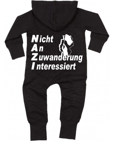 Bestickter Baby Strampler (Nicht an Zuwanderung interessiert, Fahne)