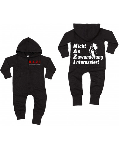 Bestickter Baby Strampler (Nicht an Zuwanderung interessiert, Fahne)