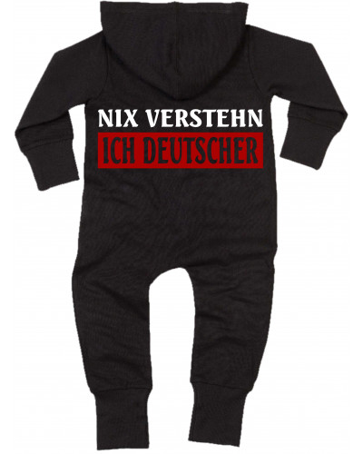 Bestickter Baby Strampler (Nix verstehen, ich deutscher)