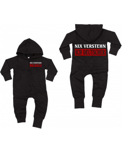 Bestickter Baby Strampler (Nix verstehen, ich deutscher)