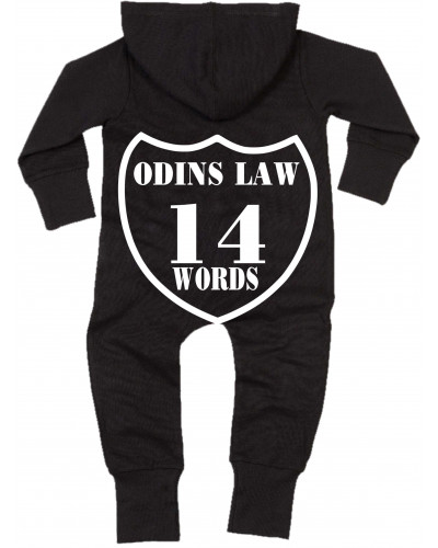 Bestickter Baby Strampler (Odins law)