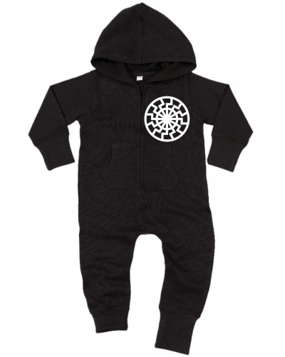 Bestickter Baby Strampler (Schwarze Sonne)
