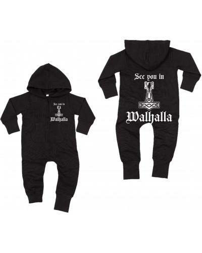 Bestickter Baby Strampler (See you in Walhalla Thorhammer)