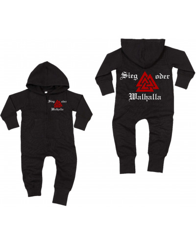 Bestickter Baby Strampler (Sieg oder Walhalla)