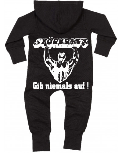 Bestickter Baby Strampler (Störkraft gib niemals auf)