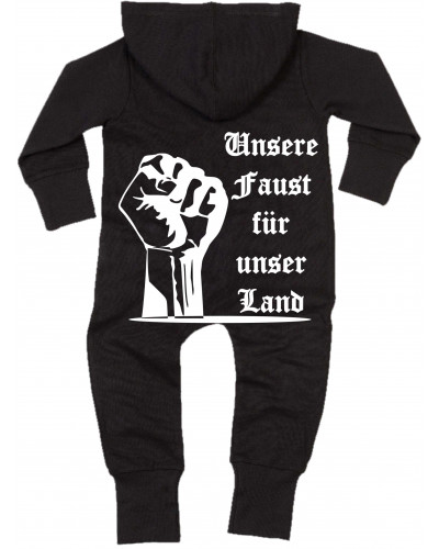 Bestickter Baby Strampler (Unsere Faust für unser Land)