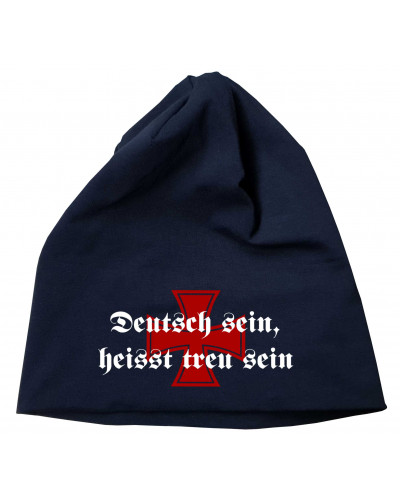 Bestickter Beanie "Frowe" (Deutsch sein, heißt treu sein)