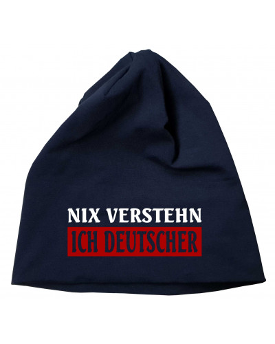 Bestickter Beanie "Frowe" (Nix verstehen, ich deutscher)
