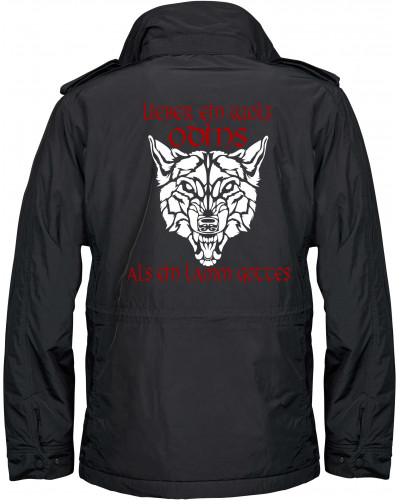 Bestickte Herren Jacke "Balder" (Lieber ein Wolf Odins als ein Lamm Gottes)
