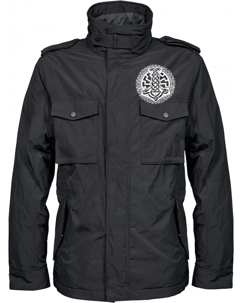 Bestickte Herren Jacke "Balder" (Schwarze Sonne, Thorhammer)
