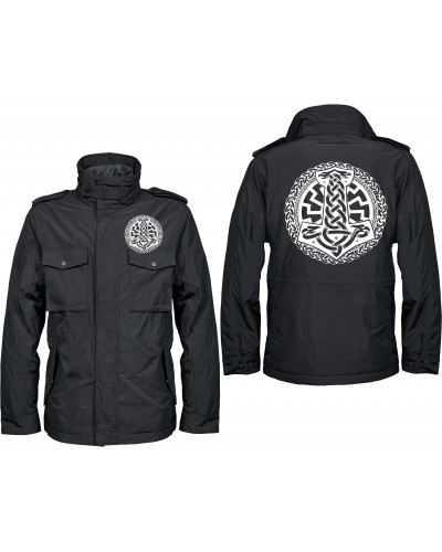 Bestickte Herren Jacke "Balder" (Schwarze Sonne, Thorhammer)