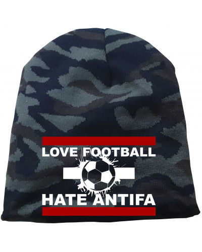 Bestickter Beanie "Camo" (Love Football hate Antifa)