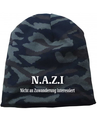 Bestickter Beanie "Camo" (Nazi nicht an Zuwanderung interessiert)