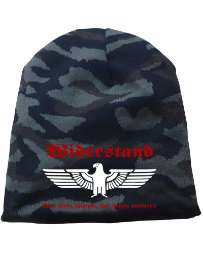 Bestickter Beanie "Camo" (Widerstand, wer nicht kämpft hat verloren)