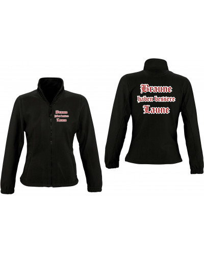 Damen Fleecejacke (Braune haben bessere laune)