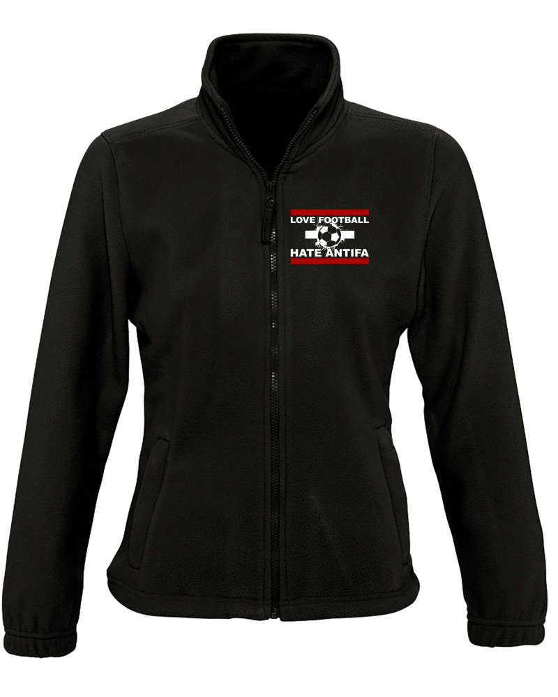 Damen Fleecejacke (Love Football hate Antifa)
