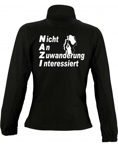 Damen Fleecejacke (Nicht an Zuwanderung interessiert, Fahne)
