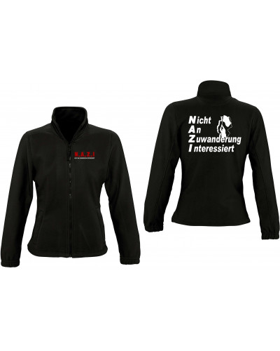 Damen Fleecejacke (Nicht an Zuwanderung interessiert, Fahne)