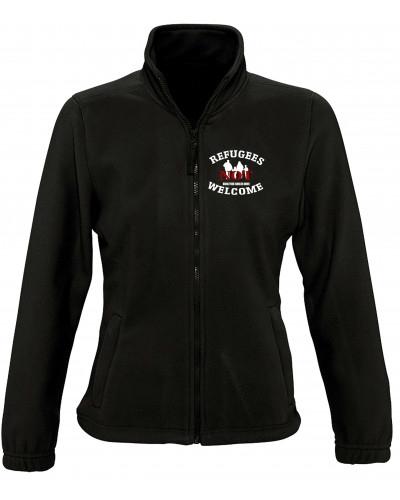 Damen Fleecejacke (Refugees not welcome)