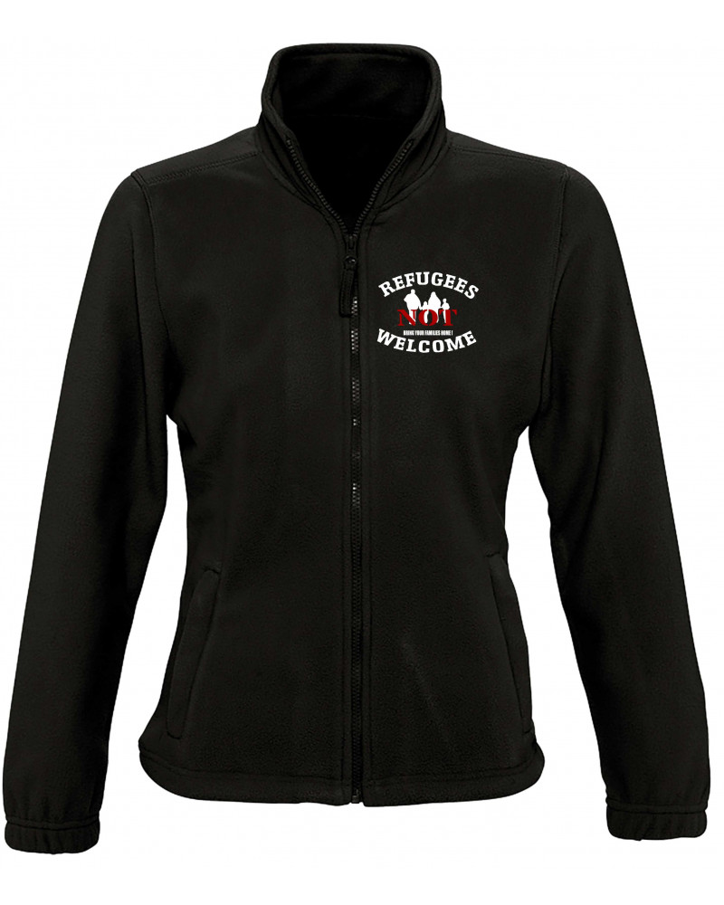 Damen Fleecejacke (Refugees not welcome)