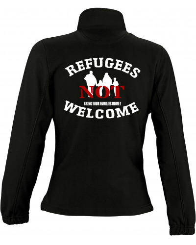 Damen Fleecejacke (Refugees not welcome)