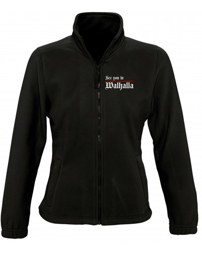 Damen Fleecejacke (See you in Walhalla, Strich)