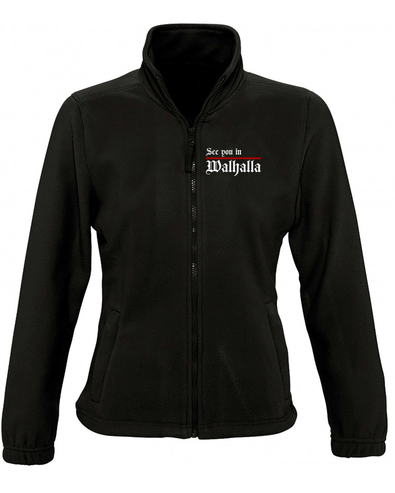 Damen Fleecejacke (See you in Walhalla, Strich)