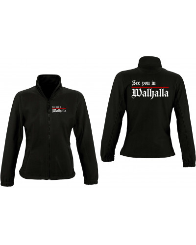 Damen Fleecejacke (See you in Walhalla, Strich)