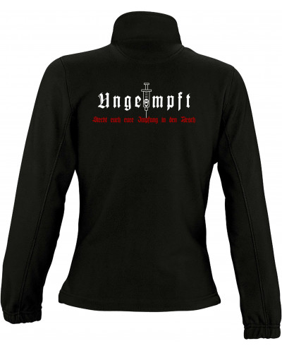 Damen Fleecejacke (Ungeimpft, Steckt euch eure Impfung in den Arsch)