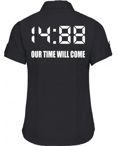Bestickte kurzarm Damenbluse (1488 Our time will come)