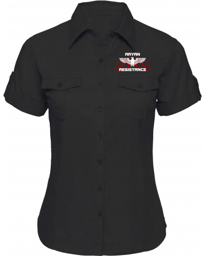 Bestickte kurzarm Damenbluse (Aryan Resistance)