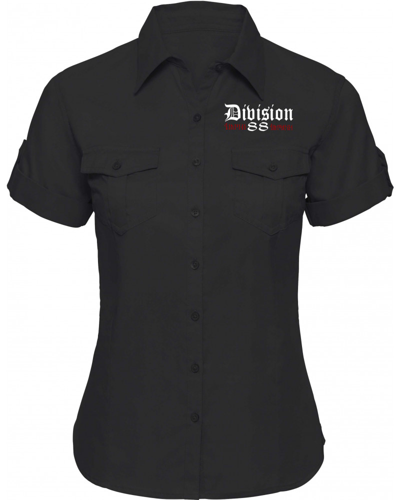 Bestickte kurzarm Damenbluse (Division 88 Runen)