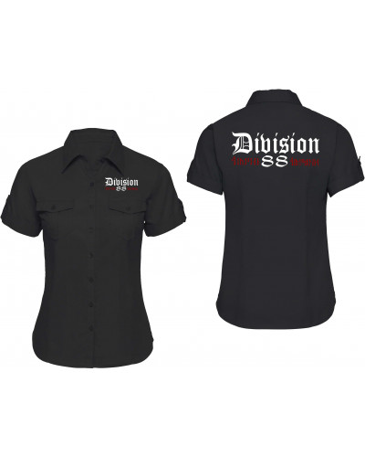 Bestickte kurzarm Damenbluse (Division 88 Runen)