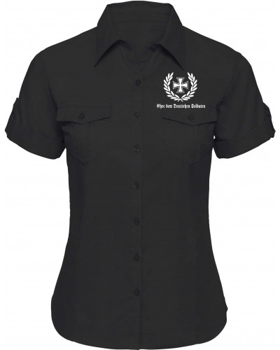 Bestickte kurzarm Damenbluse (Ehre dem Deutschen Soldaten)