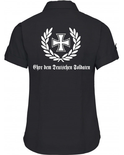 Bestickte kurzarm Damenbluse (Ehre dem Deutschen Soldaten)