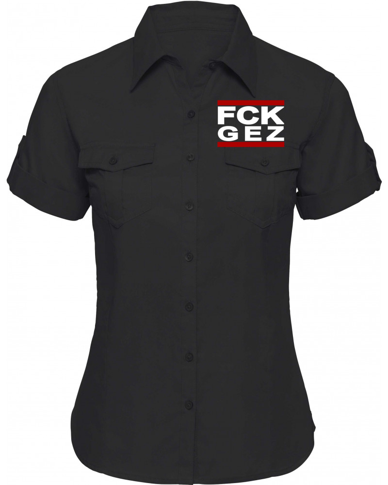 Bestickte kurzarm Damenbluse (FCK GEZ)