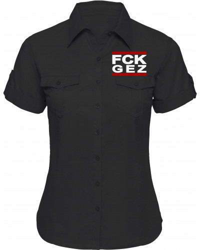 Bestickte kurzarm Damenbluse (FCK GEZ)