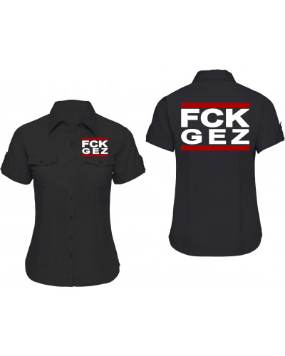 Bestickte kurzarm Damenbluse (FCK GEZ)