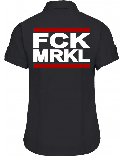 Bestickte kurzarm Damenbluse (FCK MRKL)