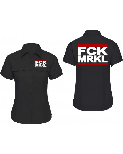 Bestickte kurzarm Damenbluse (FCK MRKL)
