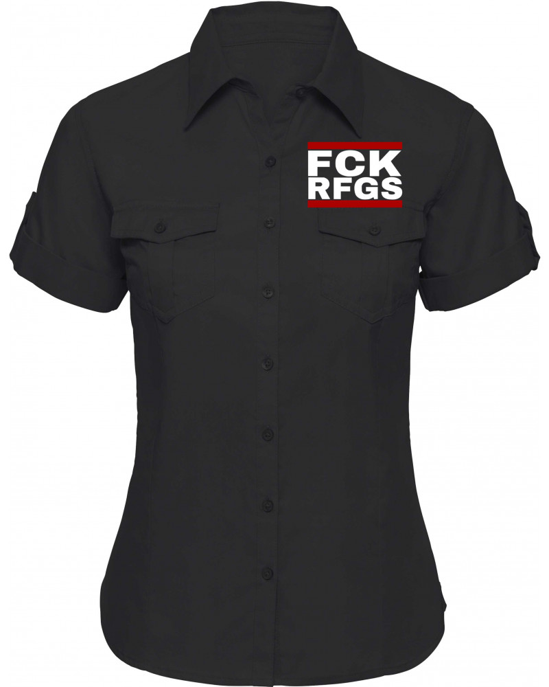 Bestickte kurzarm Damenbluse (FCK RFGS)