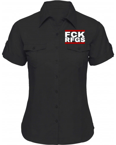 Bestickte kurzarm Damenbluse (FCK RFGS)