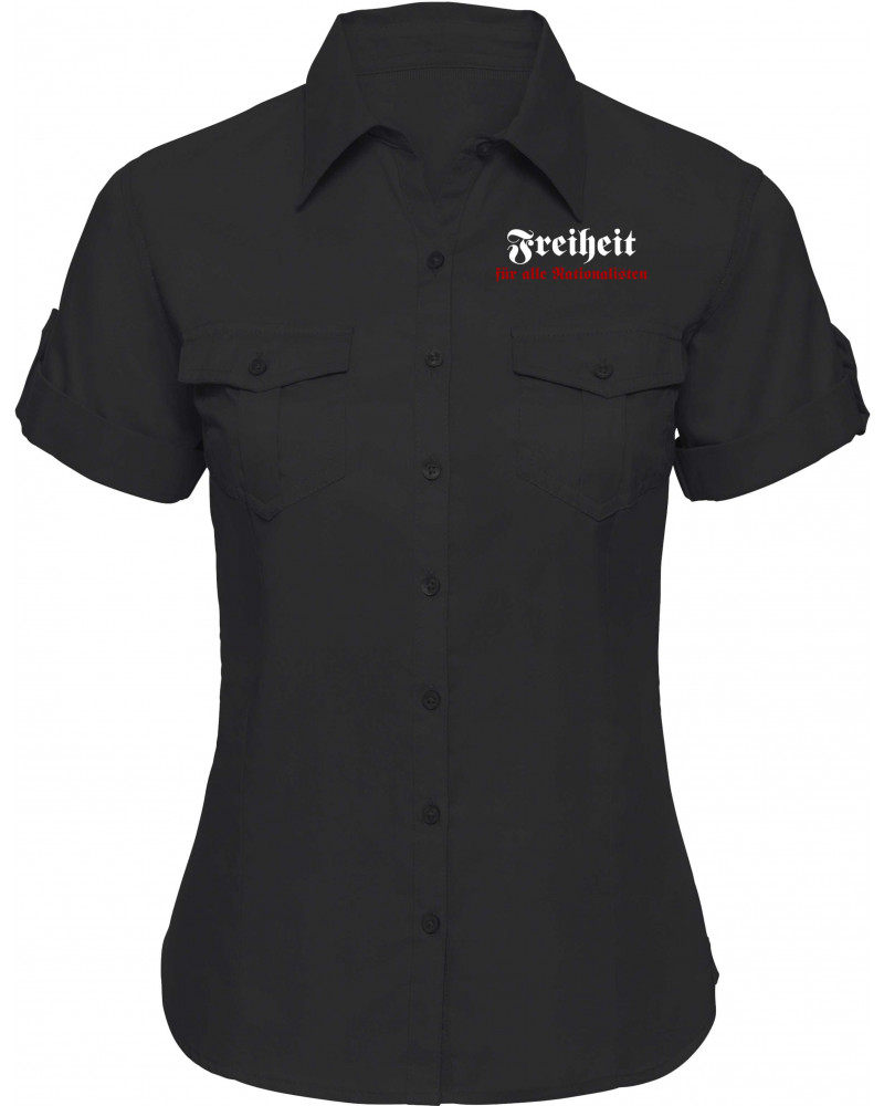Bestickte kurzarm Damenbluse (Freiheit)