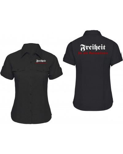 Bestickte kurzarm Damenbluse (Freiheit)