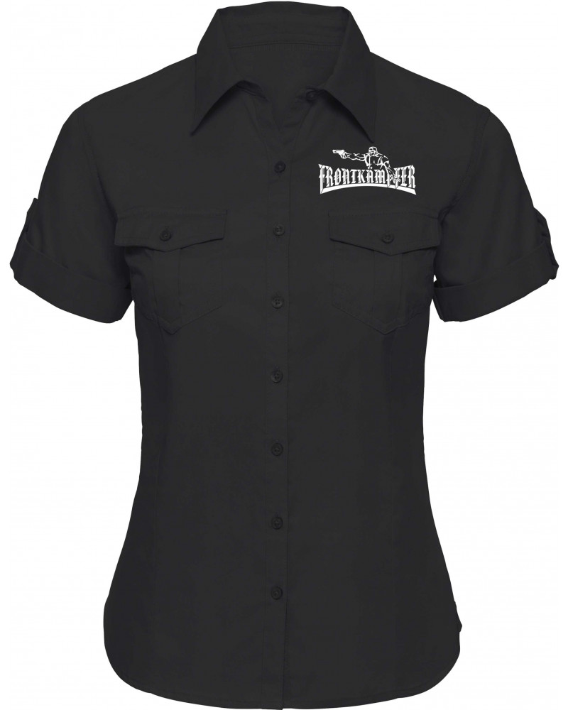 Bestickte kurzarm Damenbluse (Frontkämpfer)